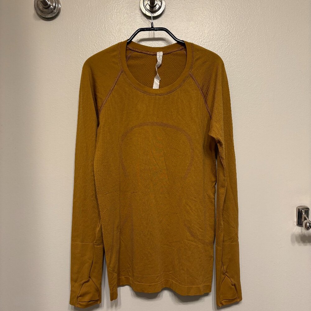 Lululemon Swiftly Long Sleeve Shirt Size 6 Yellow Dijon